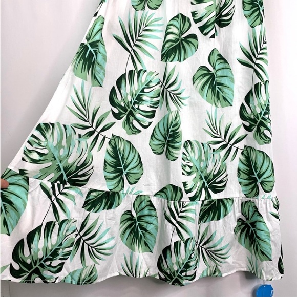 Cupshe Leaf print one shoulder ruffle midi dress size medium - Picture 8 of 10